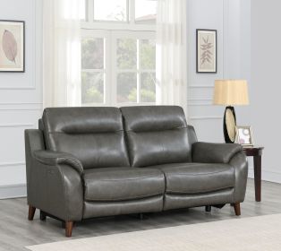 Luxurious Top Grain Leather Reclining Sofa - Power Footrest, Power Headrest - High Leg Design, Stylish and Comfortable