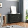 DRAWER DRESSER CABINET BAR CABINET, storge cabinet, lockers, retro shell-shaped handle, can be placed in the living room, bedroom, dining room,black