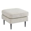 Living Room Upholstered Ottoman with high-tech Fabric Surface/ Chesterfield Tufted Fabric Bench, Large-White.