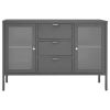 Sideboard Anthracite 41.3"x13.8"x27.6" Steel and Tempered Glass