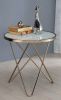 Valora End Table in Champagne & Frosted Glass