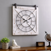 FirsTime & Co. White Farmstead Barn Door Wall Clock, Farmhouse, Analog, 27 x 2 x 29 in