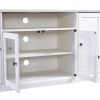 TV Stand for TV up to 65in with 2 Tempered Glass Doors Adjustable Panels Open Style Cabinet, Sideboard for Living room