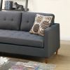 Blue Grey Polyfiber Sectional Sofa Living Room Furniture Reversible Chaise Couch Pillows Tufted Back Modular Sectionals