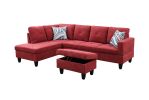 Red Flannel Living Room Sofa Set