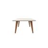 Manhattan Comfort Utopia 17.52" High Rectangle Coffee Table with Splayed Legs in Off White and Maple Cream