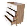 Modern Design Wooden Dresser Bedroom Storage Drawer Organizer Closet Hallway Storage Cabinet with 4 Drawers, Wood Dresser Chest Accent Cabinet for Liv