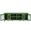 71-inch stylish TV cabinet TV frame TV stand solid wood frame, Changhong glass door, antique green, can be placed in the children's room,bedroom livin