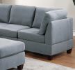 Modular Sectional 6pc Set Living Room Furniture Corner Sectional Couch Grey Linen Like Fabric 3x Corner Wedge 2x Armless Chairs and 1x Ottoman