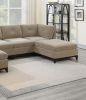 Camel Chenille Fabric Modular Sectional 6pc Set Living Room Furniture U-Sectional Couch 2x Corner Wedge 2x Armless Chairs and 2x Ottomans Tufted Back