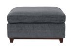 Modular Living Room Furniture Ottoman Ash Chenille Fabric 1pc Cushion Ottoman Couch Exposed Wooden base