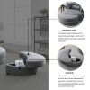 [Video] Welike Swivel Accent Barrel Modern Dark Grey Sofa Lounge Club Big Round Chair with Storage Ottoman Linen Fabric for Living Room Hotel with Pil