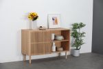 Modern Sideboard with 4 Cabinet; Storage Cabinet; TV Stand ; Anti-Topple Design; and Large Countertop