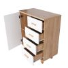 Dresser Bedroom Storage Drawer Organizer Closet Hallway Storage Cabinet with 1 Door 4 Drawers, Wood Dresser Chest for Living Room Bedroom (Out of Stoc