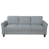 3-Seat Sofa Living Room Linen Fabric Sofa (Gray)