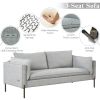 76.2" Modern Style 3 Seat Sofa Linen Fabric Upholstered Couch Furniture 3-Seats Couch for Different Spaces,Living Room,Apartment