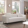 77.2â€³ Large size two Seat Sofa,Modern Upholstered,White mohair Granular velvet