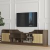 70.87Inches modern TV Stand, high glossy front TV Cabinet, the cabinet body and the door panel are embossed, showing elegance can be assembled in Loun