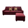 Cleavon II Sectional Sofa & 2 Pillows in Red Linen YJ