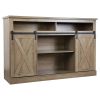 TV Stand Sliding Barn Door Farmhouse Wood Entertainment Center, Storage Cabinet Table Living Room with Adjustable Shelves for TVs Up to 65", Reclaimed