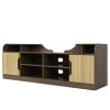 70.87Inches modern TV Stand, high glossy front TV Cabinet, the cabinet body and the door panel are embossed, showing elegance can be assembled in Loun