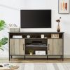 58-inch TV stand and media entertainment center console with up to 65-inch TV, open shelving and two storage cabinets, six support legs with adjustabl