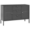 Sideboard Anthracite 41.3"x13.8"x27.6" Steel and Tempered Glass