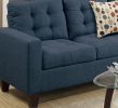 Modular Sectional Navy Polyfiber 4pcs Sectional Sofa LAF And RAF Loveseats Corner Wedge Armless Chair Tufted Cushion Couch