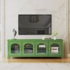 71-inch stylish TV cabinet TV frame TV stand solid wood frame, Changhong glass door, antique green, can be placed in the children's room,bedroom livin