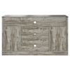 58" Farmhouse Double-Door Three-Layer TV Cabinet in Light Gray