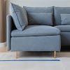 Modular L-shaped Corner sofa ; Left Hand Facing Sectional Couch;  Grey Cotton Linen-90.9''