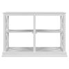 TREXM Console Table with 3-Tier Open Storage Spaces and "X" Legs, Narrow Sofa Entry Table for Living Room (White)