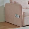 Chenille fabric pull-out sofa bed,sleeper loveseat couch with adjustable armrests-Pink