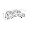 Left sectional sofa with footrest, convertible corner sofa with armrest storage, sectional sofa for living room and apartment, left chaise longue (gre