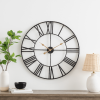 Solange Round Analog Metal Wall Clock - 30" Dark Brown