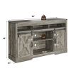 58" Farmhouse Double-Door Three-Layer TV Cabinet in Light Gray