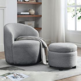 [Video] Welike Swivel barrel chair, living room swivel chair with round storage chair, 360 Â° swivel club chair, nursery, bedroom, office, hotel with