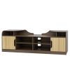 70.87Inches modern TV Stand, high glossy front TV Cabinet, the cabinet body and the door panel are embossed, showing elegance can be assembled in Loun