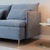 Modular L-shaped Corner sofa ; Left Hand Facing Sectional Couch;  Grey Cotton Linen-90.9''