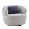 Swivel Barrel Chair Living Room, Single Chair for Small Space Comfy Round Sofa Chair Boucle Accent Chair Circle Sherpa, Arm Chair Reading Room Chair L