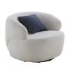 Swivel Barrel Chair Living Room, Single Chair for Small Space Comfy Round Sofa Chair Boucle Accent Chair Circle Sherpa, Arm Chair Reading Room Chair L