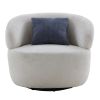 Swivel Barrel Chair Living Room, Single Chair for Small Space Comfy Round Sofa Chair Boucle Accent Chair Circle Sherpa, Arm Chair Reading Room Chair L