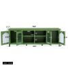 71-inch stylish TV cabinet TV frame TV stand solid wood frame, Changhong glass door, antique green, can be placed in the children's room,bedroom livin