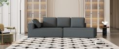 125" Stylish Chaise Lounge Modern Indoor Lounge Sofa Sleeper Sofa with Clean Lines for Living Room, Grey