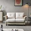 Living Room General Use Linen Fabric Faux Leather with Wood Leg Love Seat