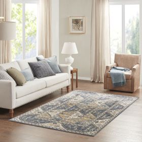 Tiled Border Area Rug (Color: As pic)