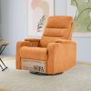 Swivel Rocking Recliner Sofa Chair With USB Charge Port & Cup Holder For Living Room, Bedroom