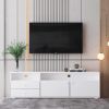 62.99-inch modern style multi-storage space white slide rail TV cabinet