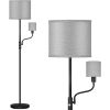 67.32In Mother Daughter Floor Lamp with Linen Shade 3200K Brightness 360Â° Adjustable Reading Light Modern Decoration Standing Lamp for Living Room Be