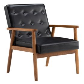 (75 x 69 x 84)cm Retro Modern Wooden Single Chair RT (Color: Black)